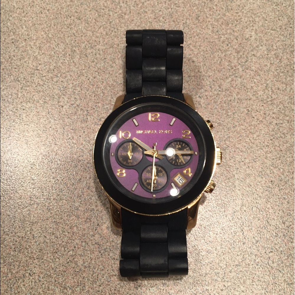 Michael Kors Navy and Gold Watch - Picture 2 of 4